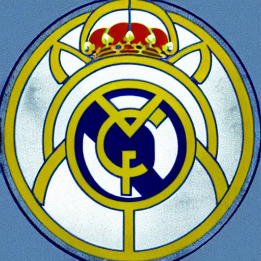 Prompt: real madrid logo by hieronymus bosch