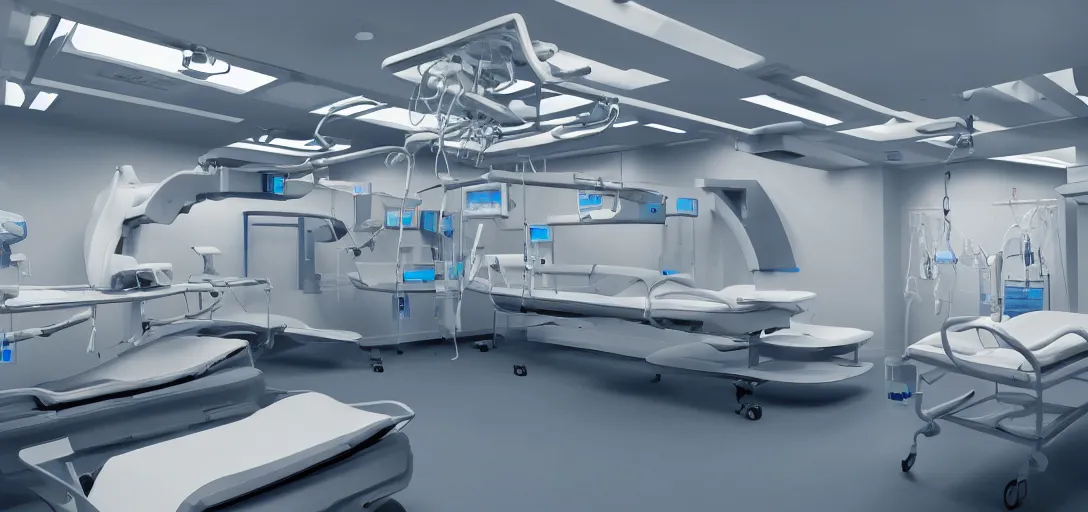 Prompt: photo of hyperfuturistic medical facility with restraints on table