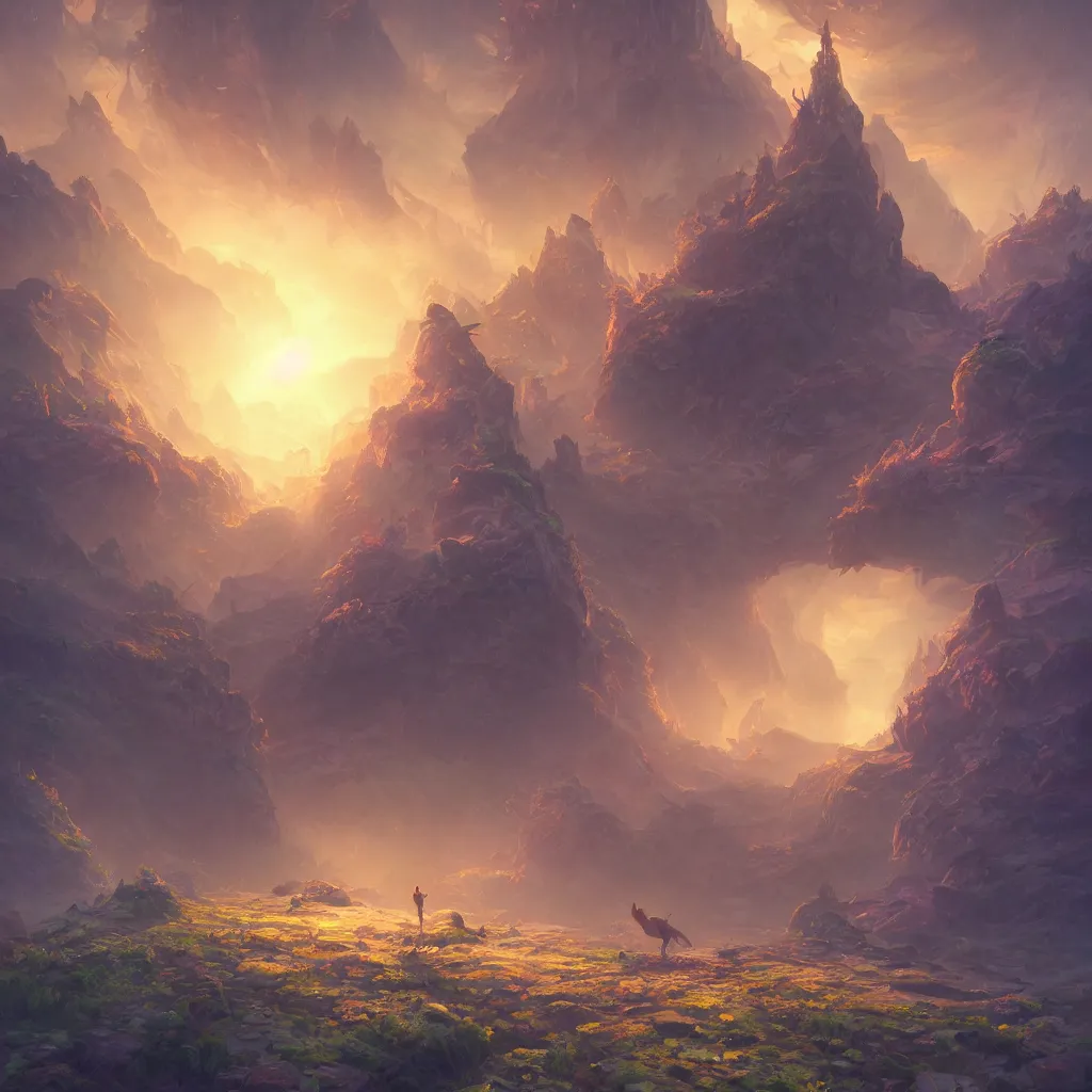 Image similar to Cognitive Transcendence, intricate, elegant, fantasy, highly detailed, digital painting, concept art, sharp focus, illustration, beautiful volumetric lighting, epic light, artstation, magic hour lighting, colorful, art by Sylvain Sarrailh and Tyler Edlin