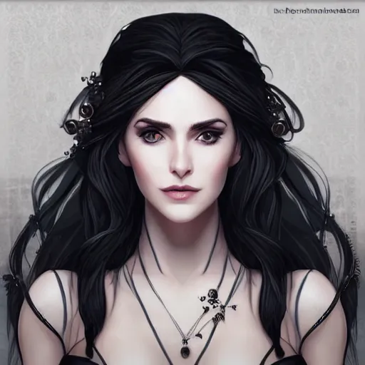 Image similar to yennefer, beautiful face, rule of thirds, intricate outfit, by artgerm