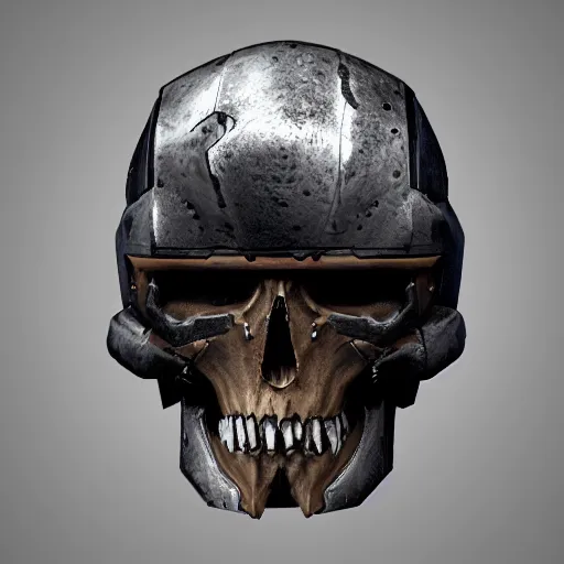 Image similar to grimdark space knight skull helmet, terrifying, grimdark, photorealistic, front view, symmetrical, artstation
