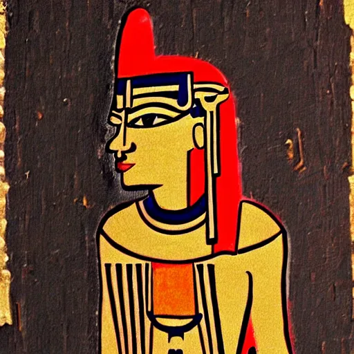 Prompt: dave strider in the style of ancient egyptian artwork
