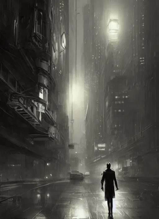 Image similar to portrait, noir detective, dramatic lighting, cinematic, establishing shot, extremly high detail, foto realistic, cinematic lighting, post processed, concept art, artstation, matte painting, style by eddie mendoza, raphael lacoste, alex ross