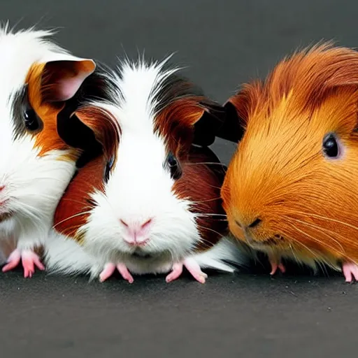 Prompt: guinea pigs using tiny computers, trending on artsation,