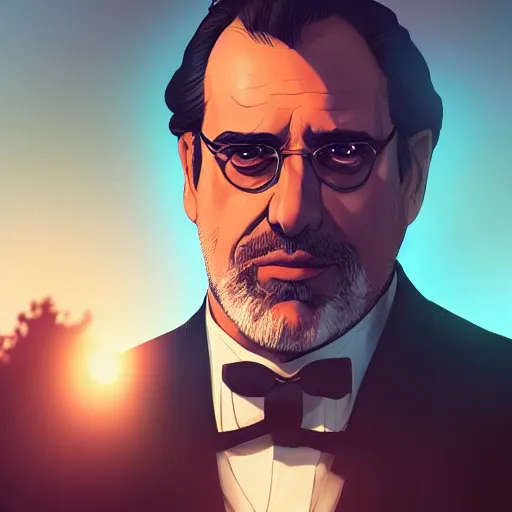 Prompt: Francis Ford Coppola as the Godfather, ambient lighting, 4k, anime key visual, lois van baarle, ilya kuvshinov, rossdraws, artstation