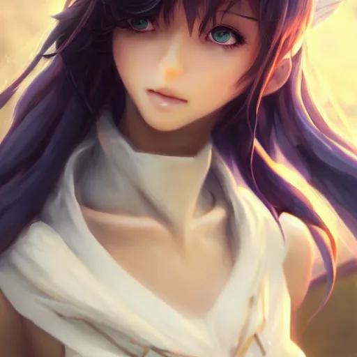Prompt: a beautiful anime girl with angel wings, by artgerm, wlop and greg rutkowski, hd, hdr, ue 5, ue 6, unreal engine 5, cinematic 4 k wallpaper, 8 k, ultra detailed, high resolution, artstation, award winning