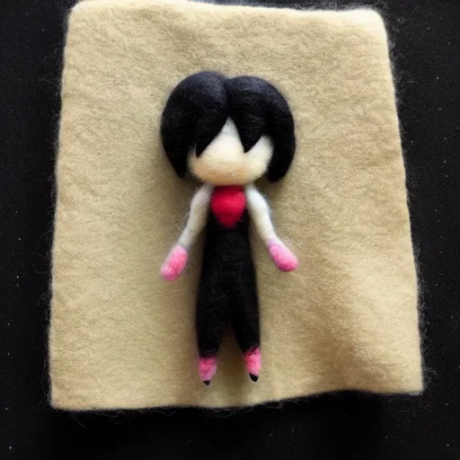 Image similar to a needle felted bayonetta, needle felting art.