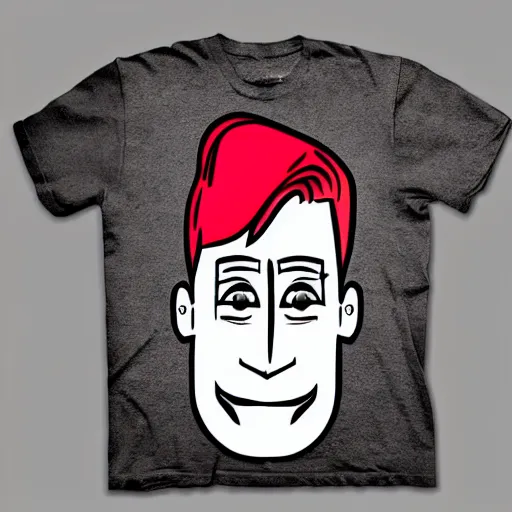 Prompt: a t-shirt with a cartoon face