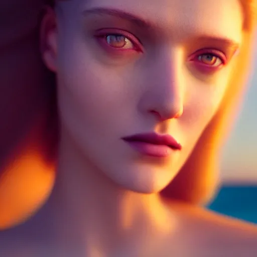 Image similar to photographic portrait of a stunningly beautiful latin renaissance female in soft dreamy light at sunset, beside the ocean, soft focus, contemporary fashion shoot, in a denis villeneuve and tim burton movie, by edward robert hughes, annie leibovitz and steve mccurry, david lazar, jimmy nelsson, extremely detailed, breathtaking, hyperrealistic, perfect face, octane render