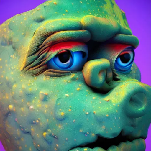 Prompt: 3 d render glass monster, lisa frank, van gogh, painted by greg rutkowski, papercut, dark fantasy style colors, main black coloring, unreal engine 5