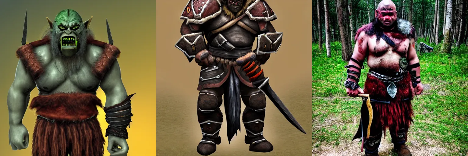 Image similar to Real orc warrior dressed for battle