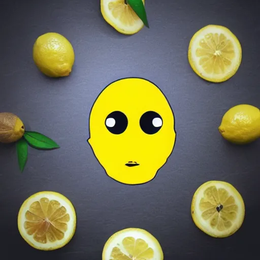 Image similar to lemon with 3rd eye, eye in forehead, 3rd eye