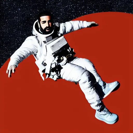 Prompt: drake floating in space, highly intricate, hyper realistic, 8 k
