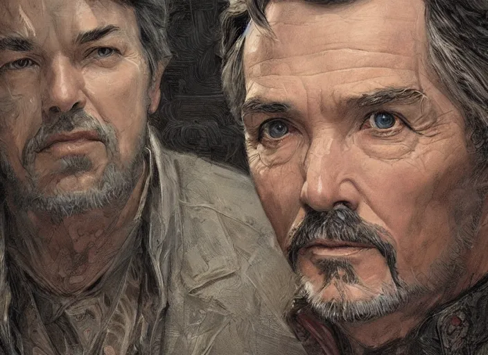 Image similar to a highly detailed aged portrait of stephen strange, james gurney, james jean