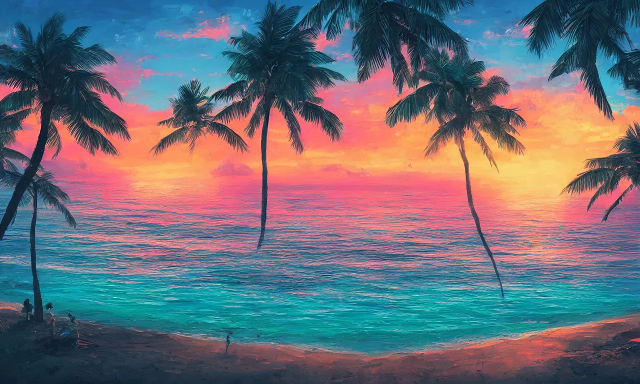 Image similar to paradise beach by alena aenami artworks in 4 k