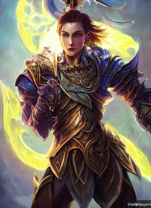 Image similar to aphelios league of legends short short hair, dndbeyond, bright, colourful, realistic, dnd character portrait, full body, pathfinder, pinterest, art by ralph horsley, dnd, rpg, lotr game design fanart by concept art, behance hd, artstation, deviantart, global illumination radiating a glowing aura global illumination ray tracing hdr render in unreal engine 5