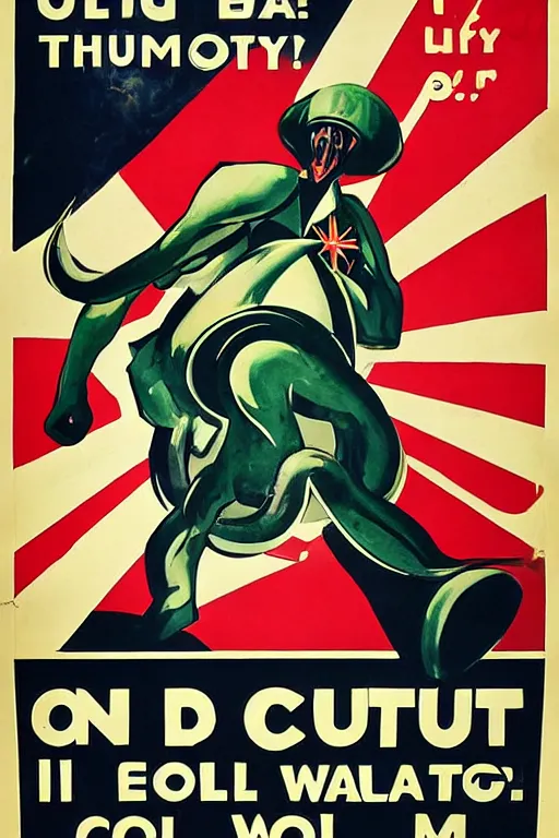 Prompt: a propaganda poster designed to convince people to enlist in the war against cthulu, 1 9 4 0 s