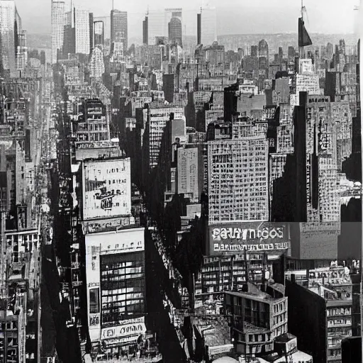 Image similar to view of buildings in times square, new york, new york city 1 9 4 4 by andreas feininger life picture collection