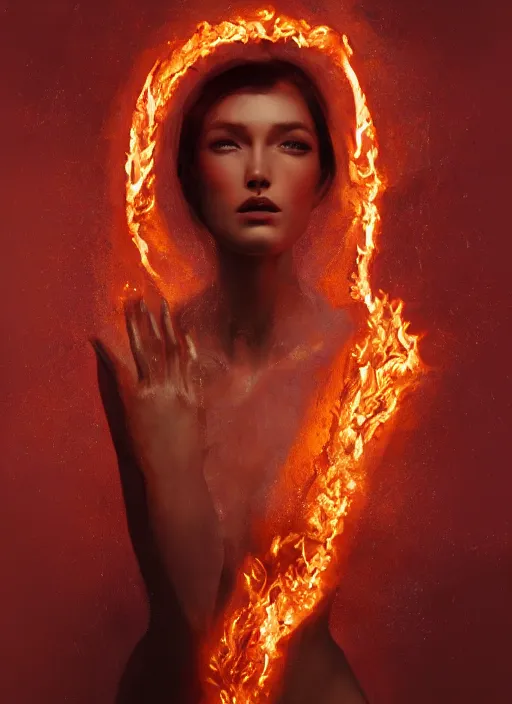 Image similar to sculpture made of flame, portrait, female, future, torch, fire, harper's bazaar, vogue, fashion magazine, intricate, concept art, close up, ornate, luxury, elite, elegant, trending on artstation, by ruan jia, by Kenneth Willardt, by ross tran, by WLOP, by Andrei Riabovitchev,