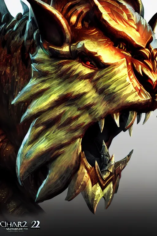 Image similar to Charr warrior of Guild Wars 2, concept art, close-up, digital art, hyper-realistic, highly detailed