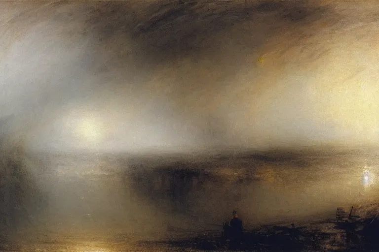 Prompt: ghosts in the fog, jmw turner