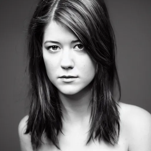 Image similar to a masterpiece portrait photo of a beautiful young woman who looks like an scene gril mary elizabeth winstead, symmetrical face