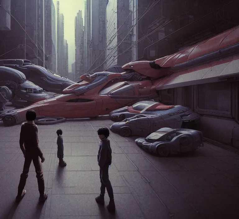Image similar to realistic aesthetic highly detailed photography of characters in akira scene, characters with hyperrealistic highly detailed faces. from akira by katsuhiro otomo and alejandro hodorovski and denis villeneuve and gregory crewdson style with many details by mike winkelmann and vincent di fate in sci - fi style. volumetric natural light hyperrealism photo on dsmc 3 system