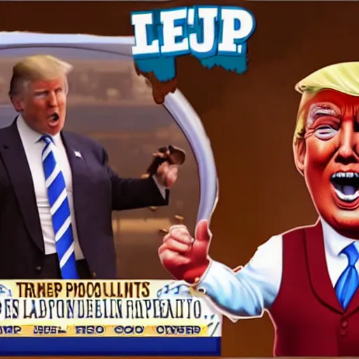 Image similar to donald j. trump shooting chocolate pudding from his fingertips onto liberals