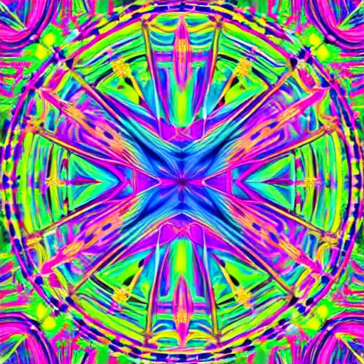 Image similar to a photo of a distant nebular in space with geometric kaleidoscopic pattern of neon colors trending 4 k intricate digital art