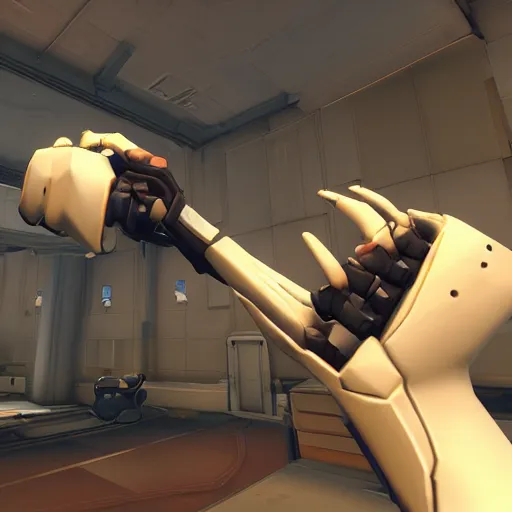 Prompt: Overwatch Transhuman Arm from Half-Life 2