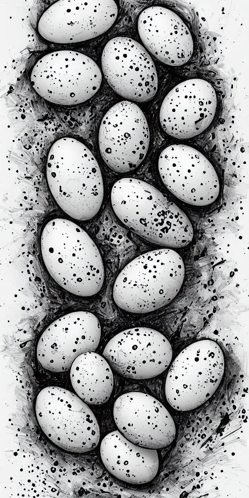 Image similar to high detailed drawing broken eggs, with arms. knife, splatters micro droplets, disney style