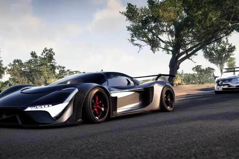 Image similar to photo wallpaper sport car gran turismo 7 forza horizon need for speed fast and furious 5 unreal engine supercar hypercar game concept car octane render, 4 khd 2 0 2 2 3 d cgi rtx style chrome reflexion global illumination ray tracing hdr arstation pixar and disney unreal