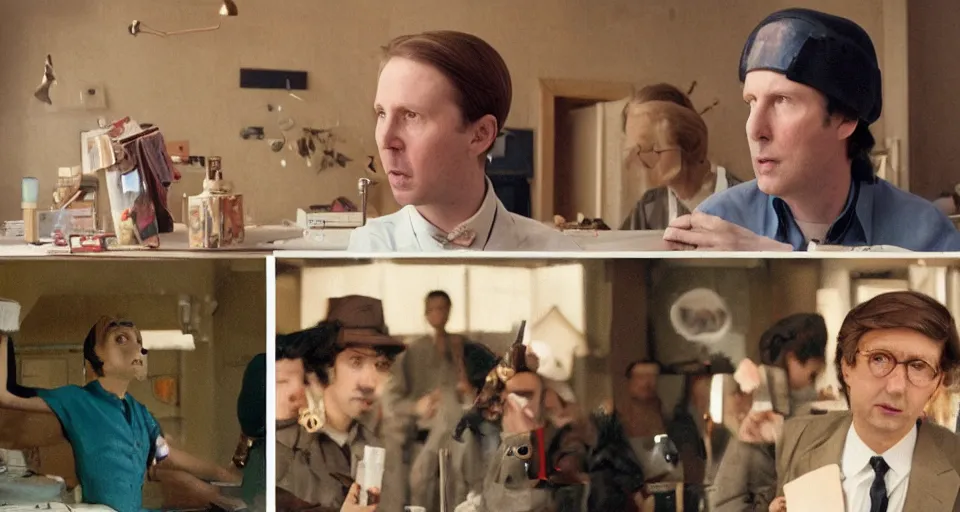 Image similar to the two complementary forces that make up all aspects and phenomena of life, by Wes Anderson,