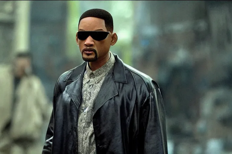 Image similar to will smith as a character from the matrix, cinematic, ultra realistic, the matrix