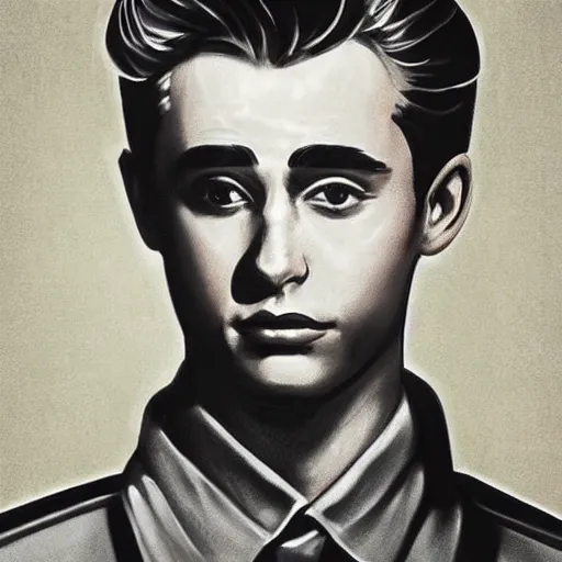 Prompt: a highly detailed epic cinematic concept art CG render digital painting artwork costume design: young James Dean as a well-kept neat perfect formal student in a 1950s USSR school uniform. By Mandy Jurgens, Lim Chuan Shin, Simon Cowell, Barret Frymire, Dan Volbert, Beeple, Butcher Billy, David Villegas, Irina French, Heraldo Ortega, Rachel Walpole, Jeszika Le Vye, trending on ArtStation, excellent composition, cinematic atmosphere, dynamic dramatic cinematic lighting, aesthetic, very inspirational, arthouse