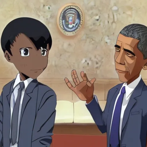 Prompt: barrack obama anime studio bones