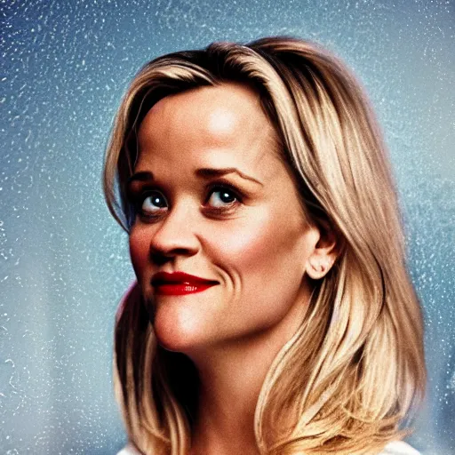 Prompt: a pile of rice double exposure reece witherspoon face