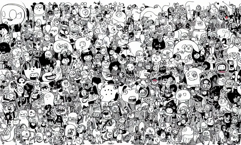 Image similar to Extremely detailed manga drawing of the cartoon Adventure Time