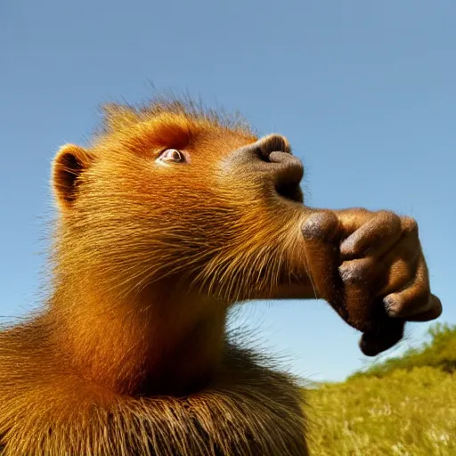 Image similar to capybara in bored ape's style