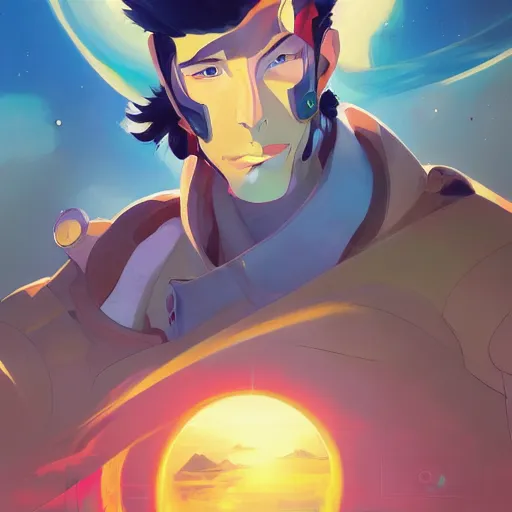 Image similar to hero world space dandy, behance hd by jesper ejsing, by rhads, makoto shinkai and lois van baarle, ilya kuvshinov, rossdraws global illumination