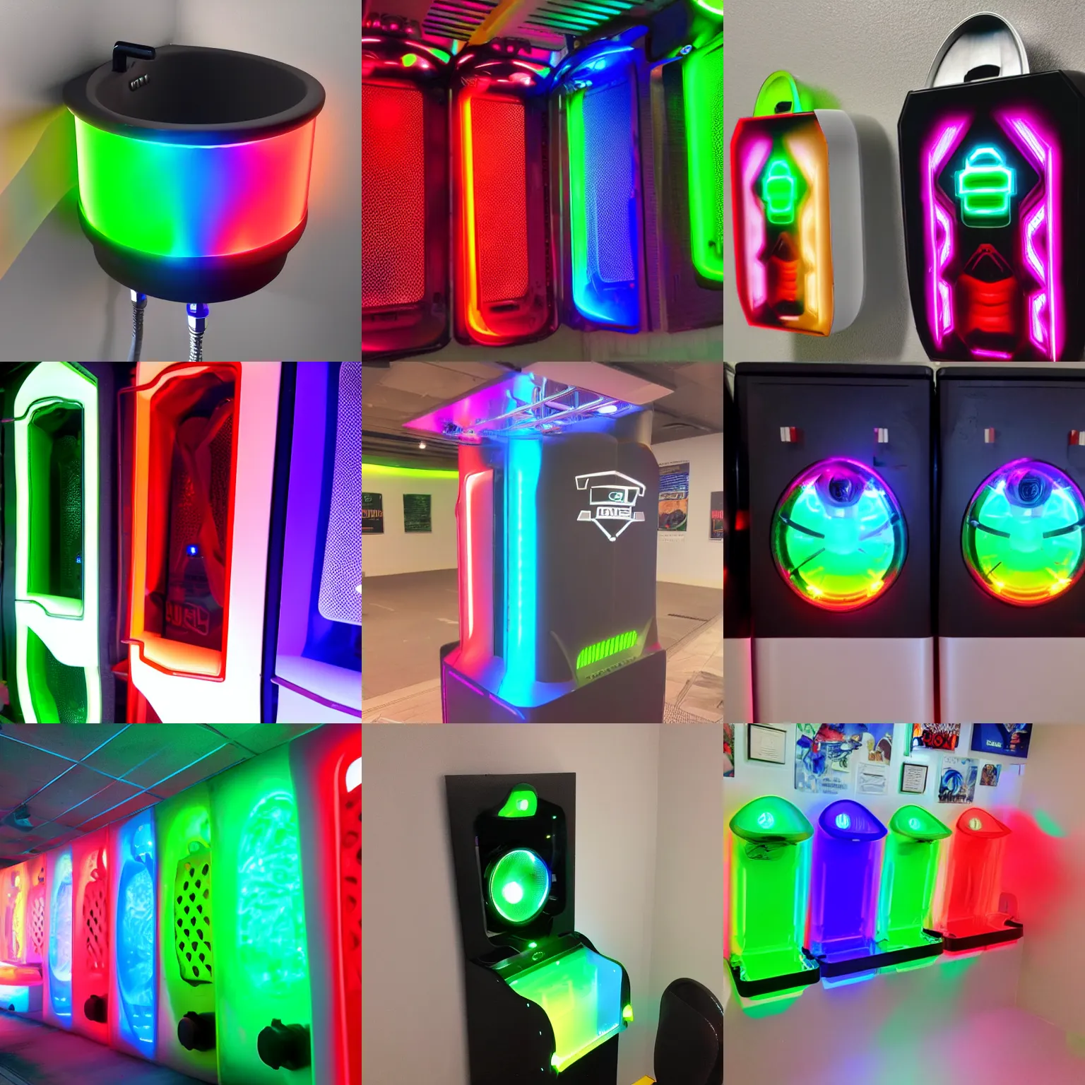 Prompt: an rgb gaming urinal