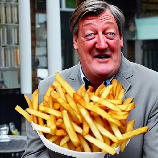 Image similar to [ french fries ] as ( stephen fry ) hybrid intercross mix