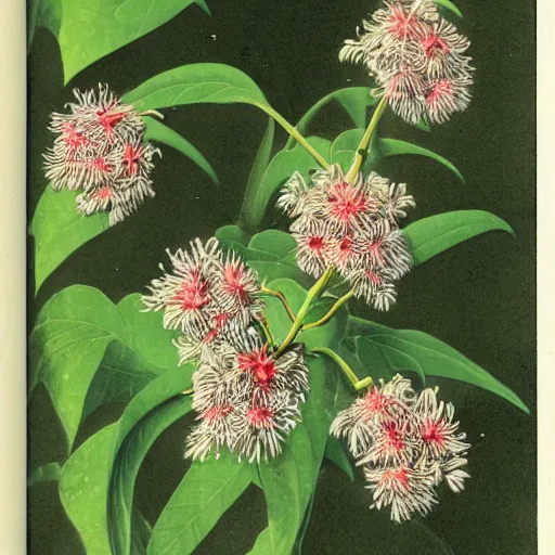 Prompt: Lamiceae, scientific depiction, Textbook Illustration in clolour, 1982