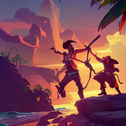 Image similar to painting treasure on sea of thieves game smooth median photoshop filter cutout vector, behance hd by jesper ejsing, by rhads, makoto shinkai and lois van baarle, ilya kuvshinov, rossdraws global illumination