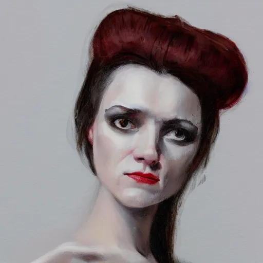 Prompt: portrait of a woman in the style of michael hussar