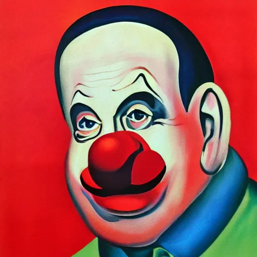 Prompt: communist clown, soviet propaganda painting