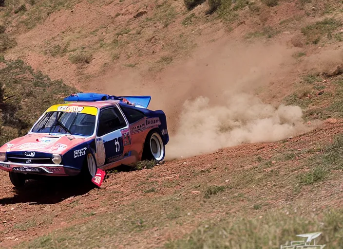 Prompt: An old Dacia made into a hillclimb car is racing at Pikes Peak, pro photo