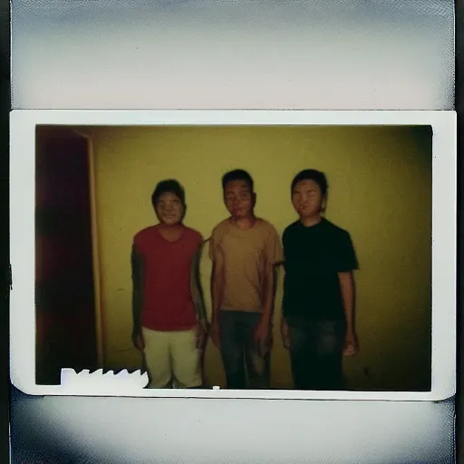 Image similar to polaroid coloured photo of a poltergeist paranormal activities with hantu