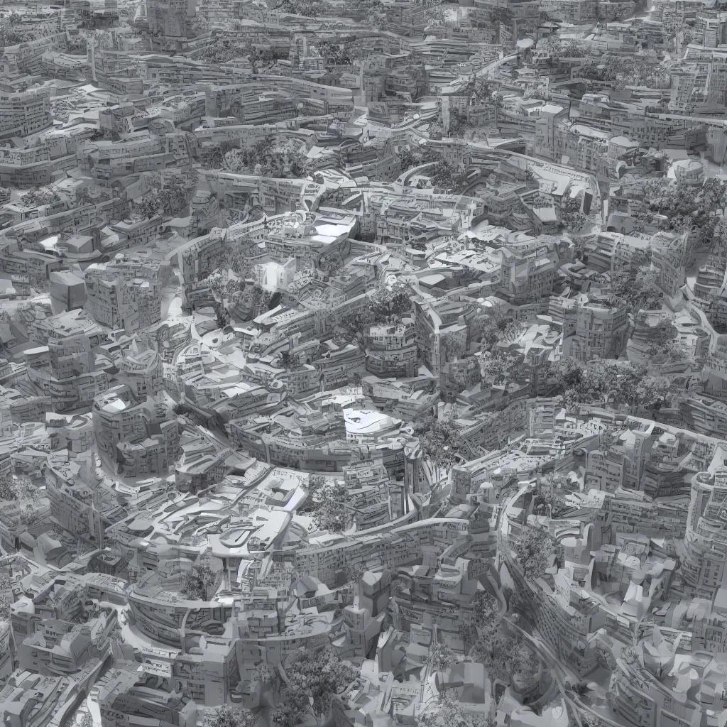 Image similar to visually seductive curvilinear mi architecture render