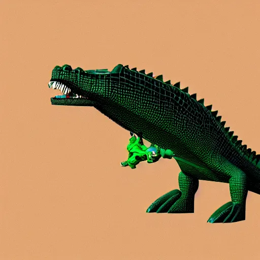 Prompt: cyborg crocodile but minimalistic corporative art, colorful, v - ray, trending on artstation, minimalism